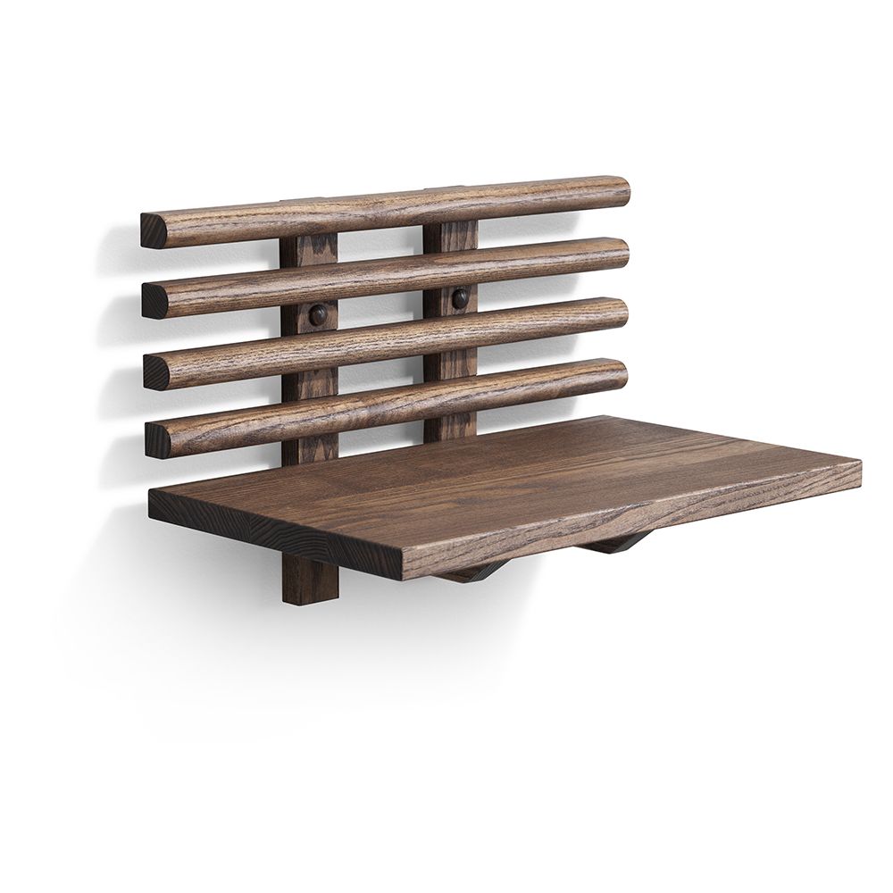 Zana sängbord med hylla i brunoljad ask